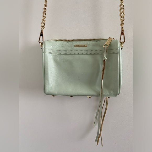 Rebecca Minkoff Mini Mac Crossbody Bag In Aloe - Picture 11 of 12